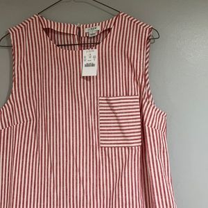 J. Crew Factory Red and White Striped Blouse